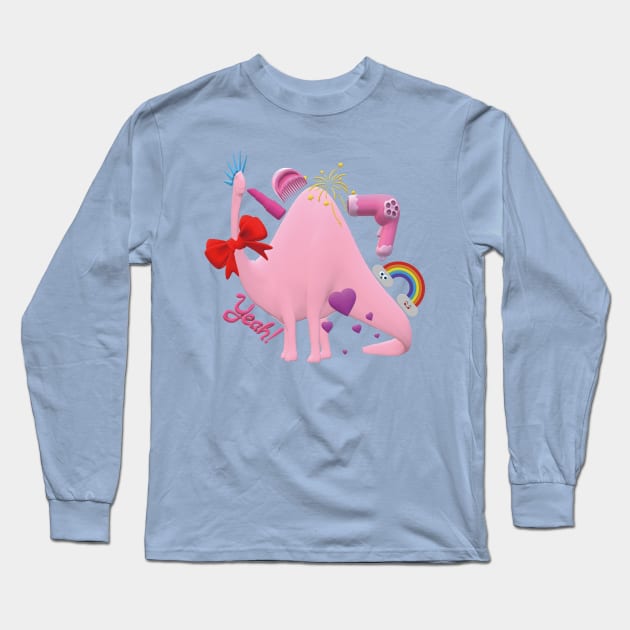 Valentines Dinosaur - Please accept my love Long Sleeve T-Shirt by EunsooLee